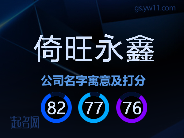 倚旺永鑫公司名字寓意及打分