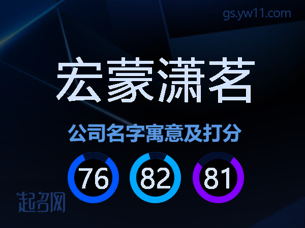宏蒙潇茗公司名字寓意及打分