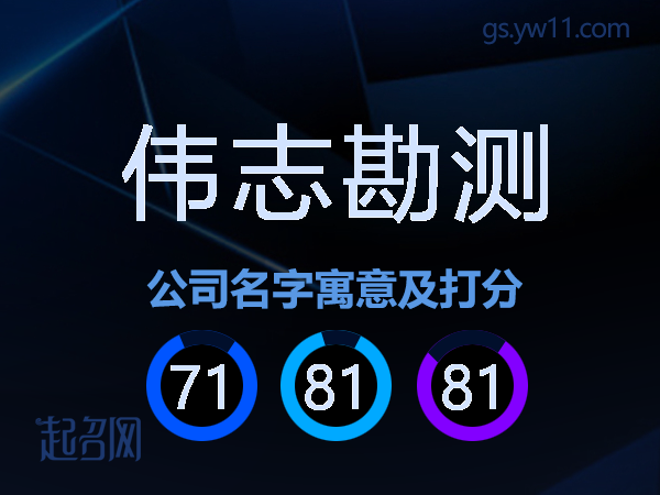 伟志勘测公司名字寓意及打分