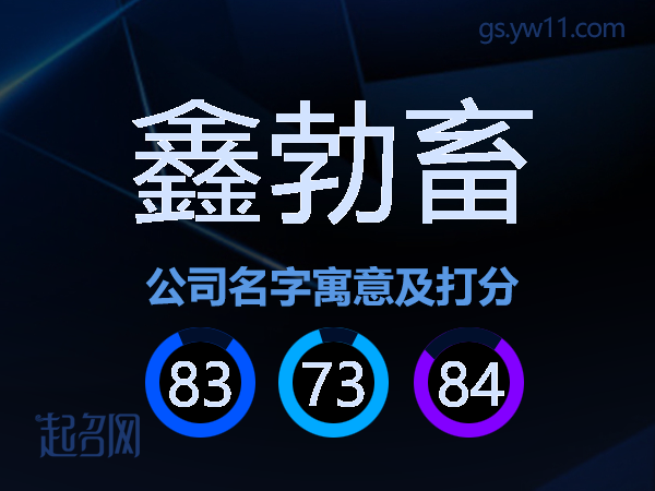 鑫勃畜公司名字寓意及打分