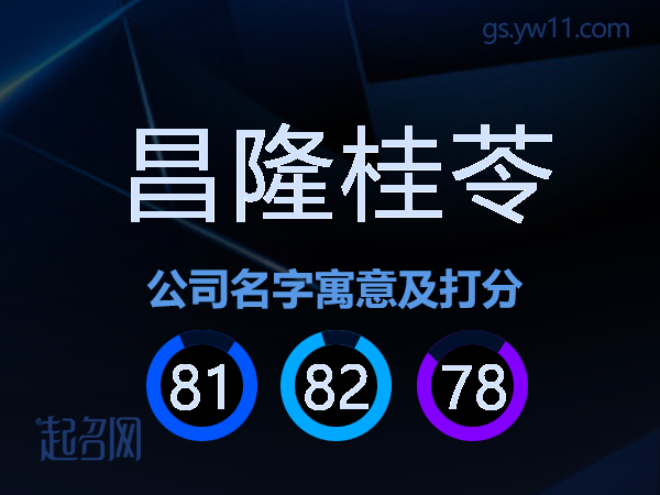 昌隆桂苓公司名字寓意及打分