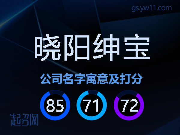 晓阳绅宝公司名字寓意及打分
