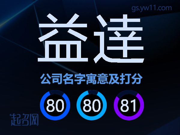 益逹公司名字寓意及打分