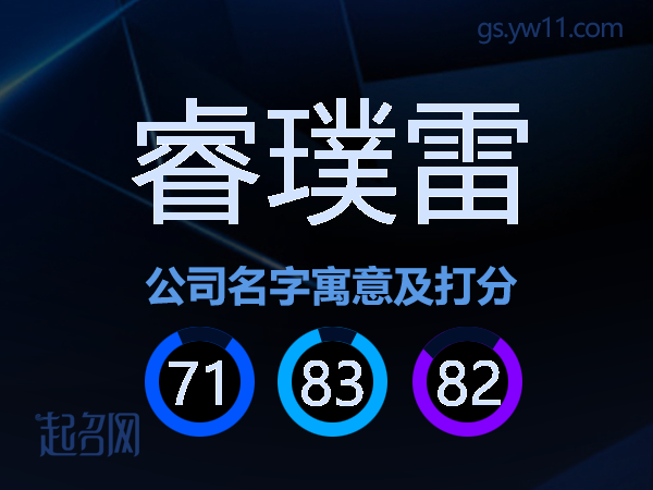 睿璞雷公司名字寓意及打分