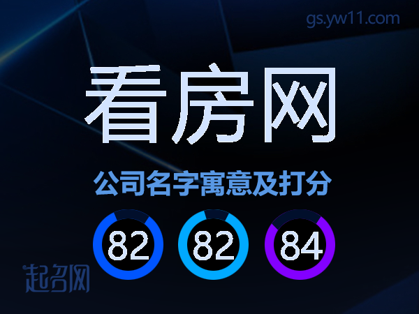 看房网公司名字寓意及打分