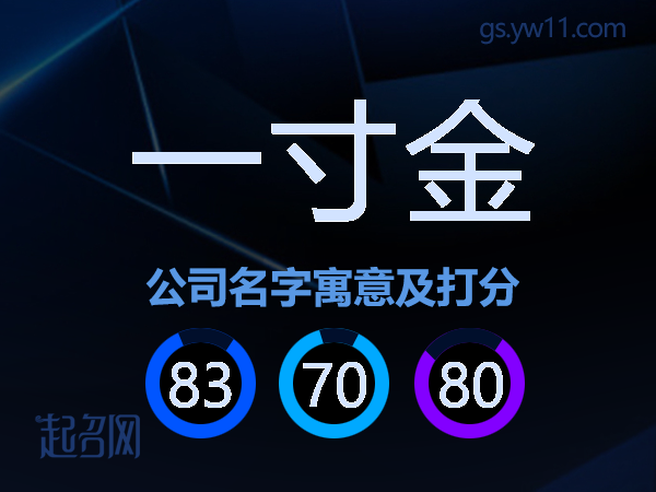 一寸金公司名字寓意及打分