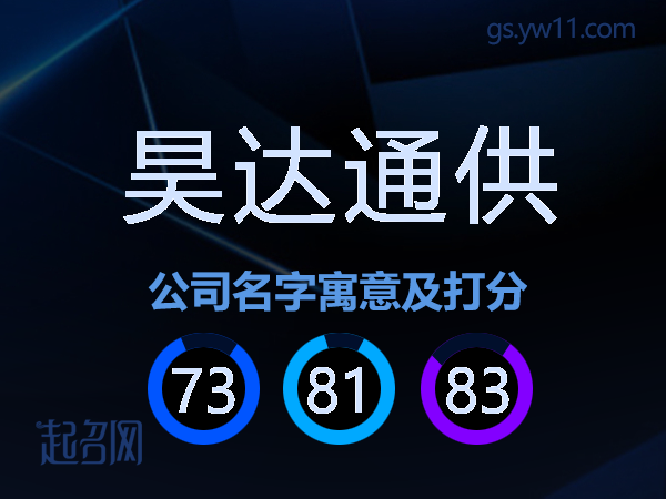 昊达通供公司名字寓意及打分