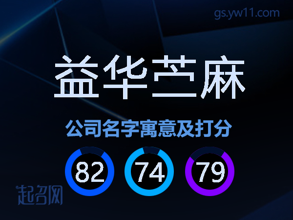 益华苎麻公司名字寓意及打分