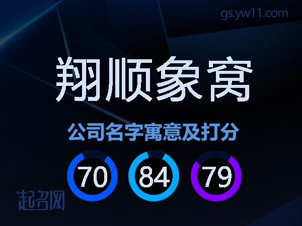 翔顺象窝公司名字寓意及打分