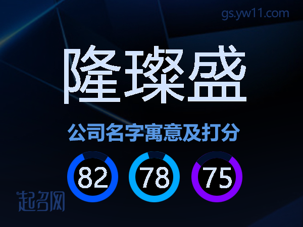 隆璨盛公司名字寓意及打分