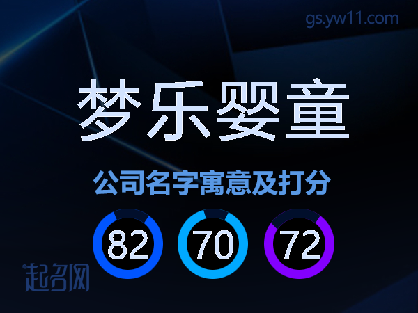 梦乐婴童公司名字寓意及打分