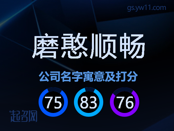 磨憨顺畅公司名字寓意及打分