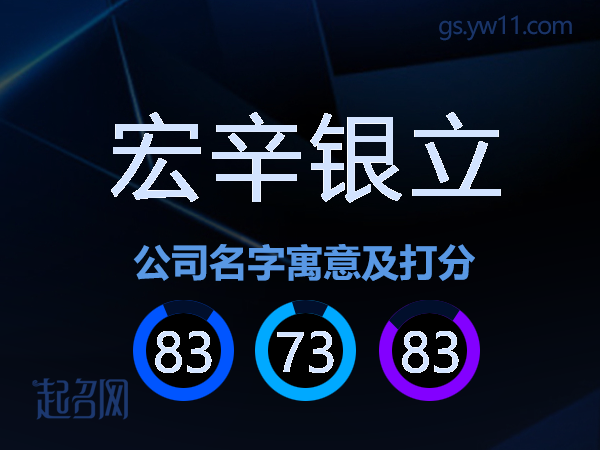 宏辛银立公司名字寓意及打分