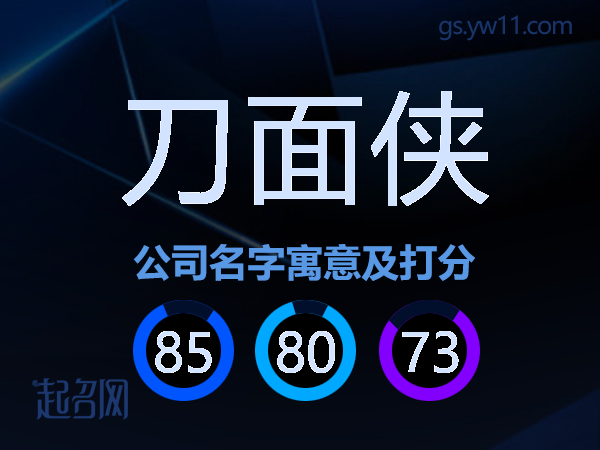 刀面侠公司名字寓意及打分
