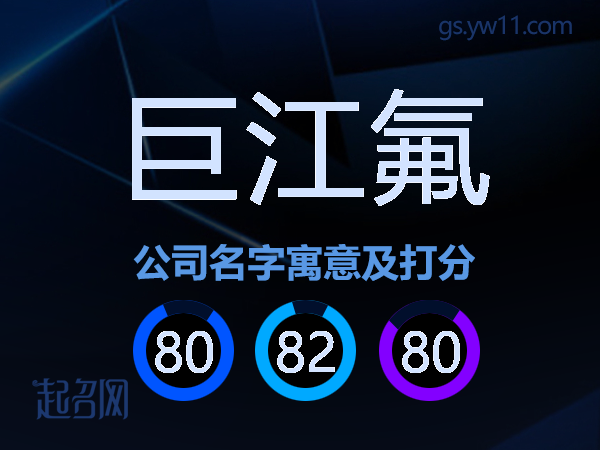 巨江氟公司名字寓意及打分