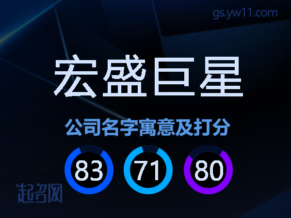 宏盛巨星公司名字寓意及打分