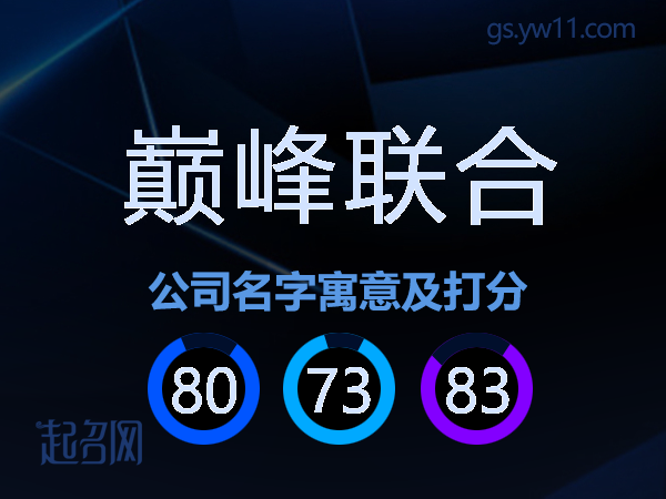 巅峰联合公司名字寓意及打分