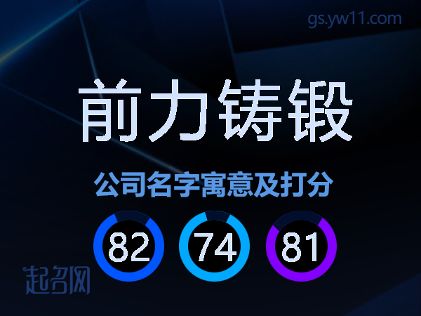 前力铸锻公司名字寓意及打分
