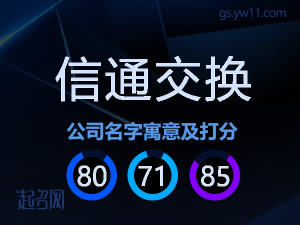 信通交换公司名字寓意及打分
