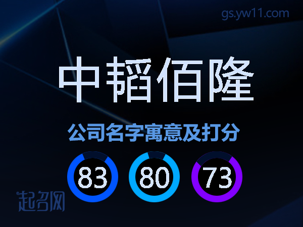 中韬佰隆公司名字寓意及打分