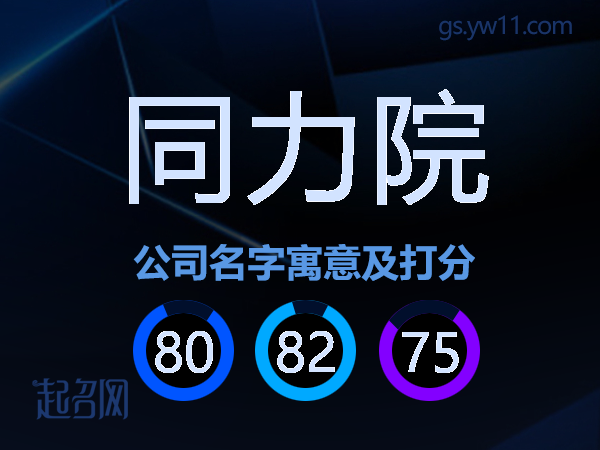 同力院公司名字寓意及打分