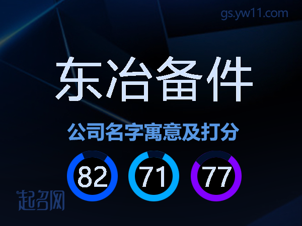 东冶备件公司名字寓意及打分
