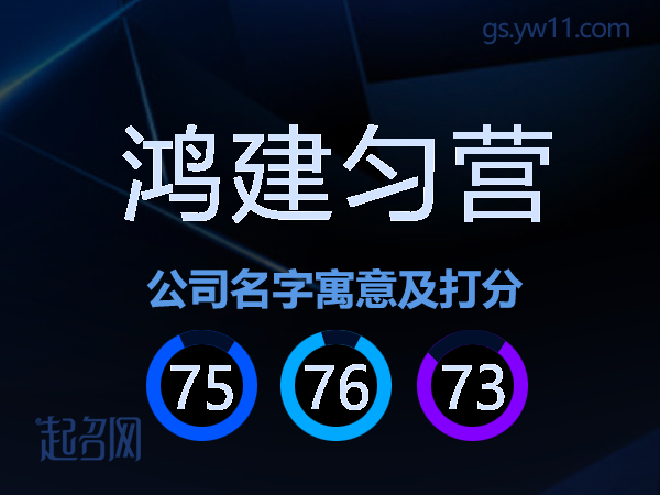 鸿建匀营公司名字寓意及打分