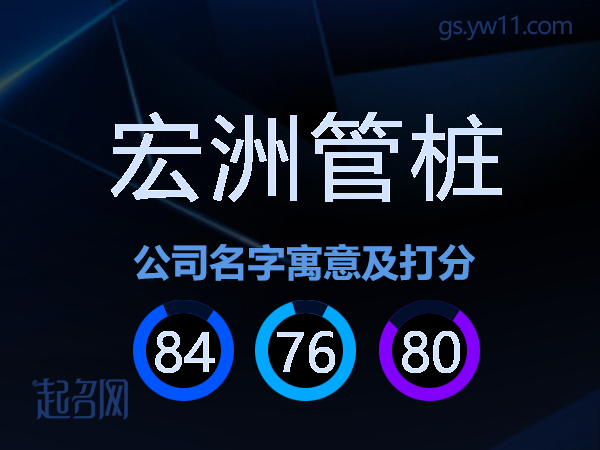 宏洲管桩公司名字寓意及打分