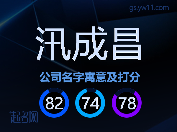 汛成昌公司名字寓意及打分