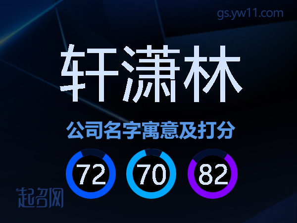 轩潇林公司名字寓意及打分
