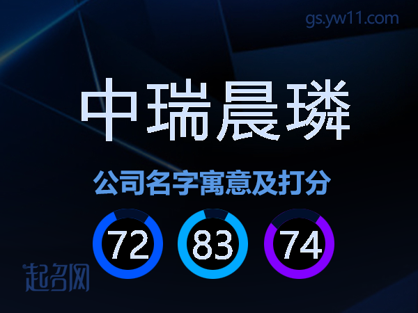 中瑞晨璘公司名字寓意及打分