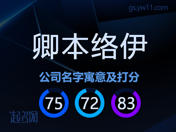 卿本络伊公司名字寓意及打分