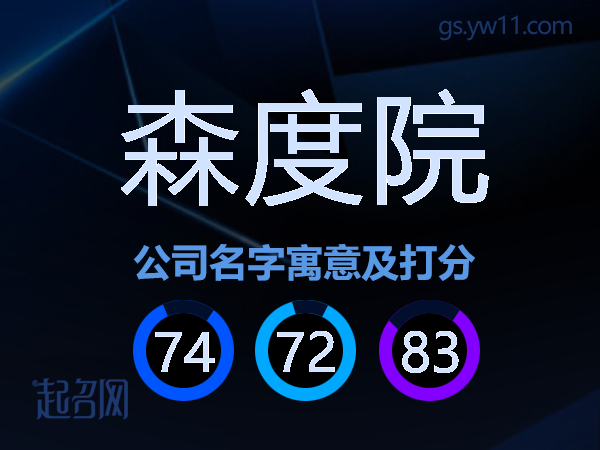 森度院公司名字寓意及打分