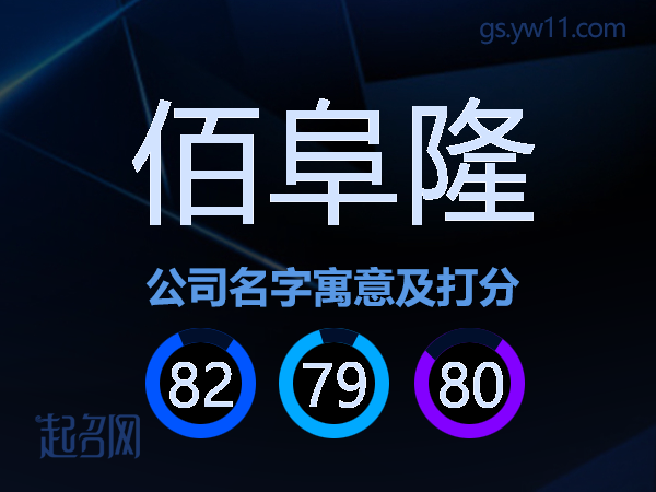 佰阜隆公司名字寓意及打分