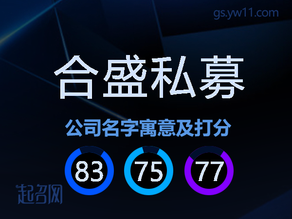 合盛私募公司名字寓意及打分