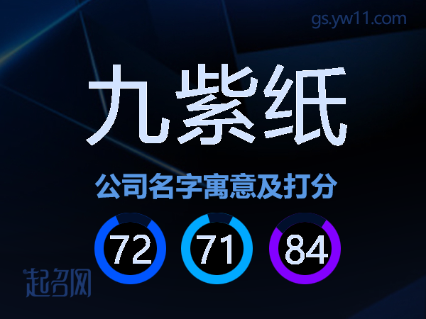 九紫纸公司名字寓意及打分