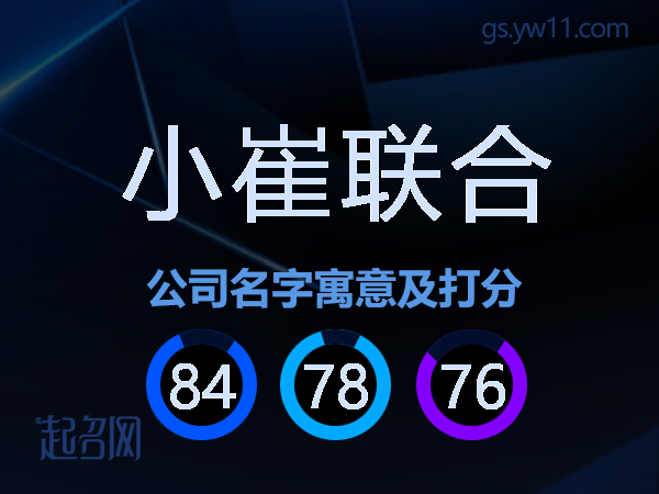 小崔联合公司名字寓意及打分