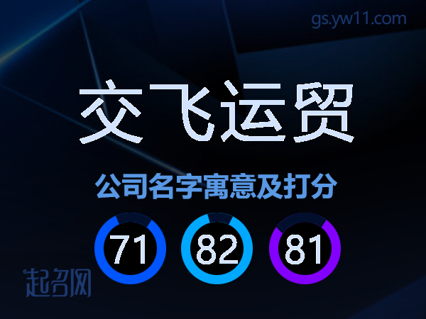 交飞运贸公司名字寓意及打分