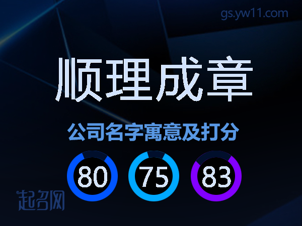 顺理成章公司名字寓意及打分