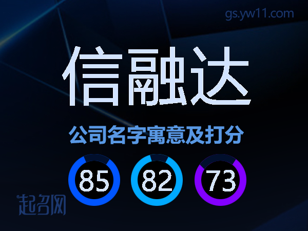 信融达公司名字寓意及打分