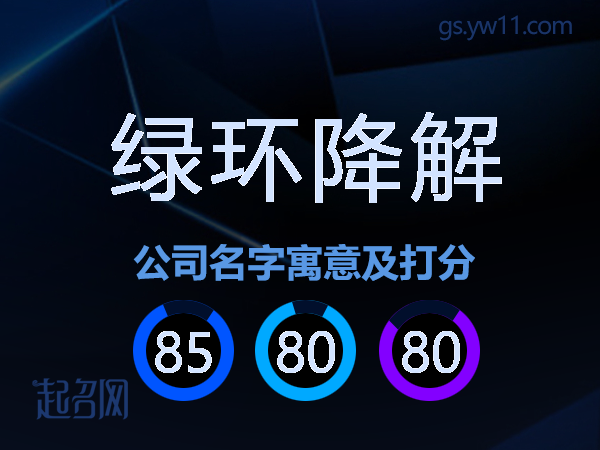 绿环降解公司名字寓意及打分