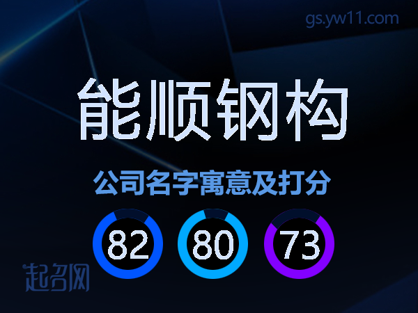 能顺钢构公司名字寓意及打分