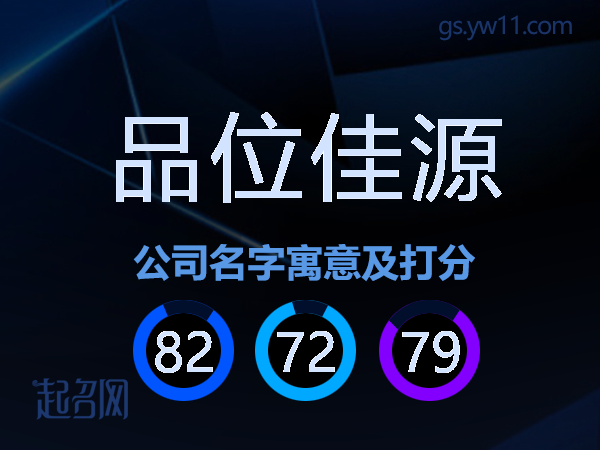 品位佳源公司名字寓意及打分