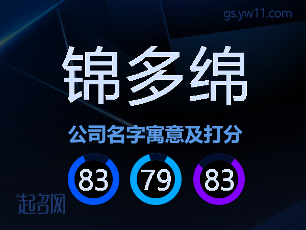 锦多绵公司名字寓意及打分