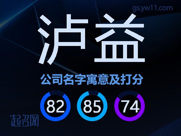 泸益公司名字寓意及打分