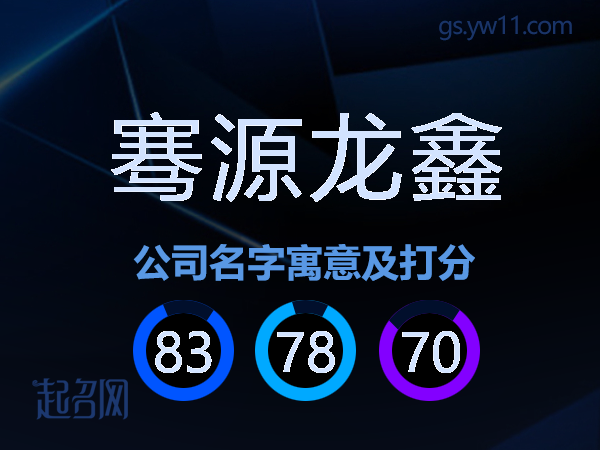 骞源龙鑫公司名字寓意及打分