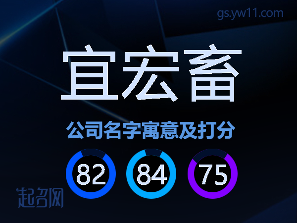 宜宏畜公司名字寓意及打分