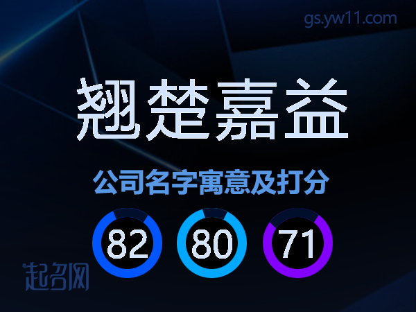 翘楚嘉益公司名字寓意及打分