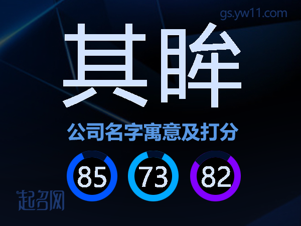 其眸公司名字寓意及打分