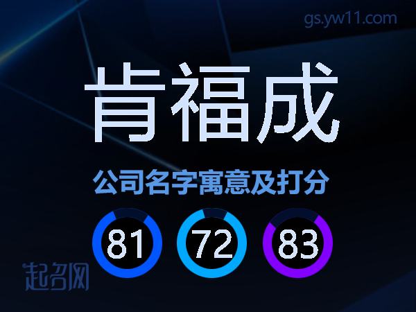 肯福成公司名字寓意及打分